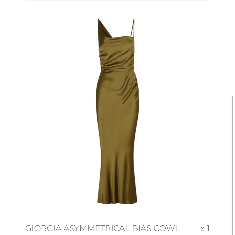 Giorgia Asymmetrical Bias Cowl Midi Dress